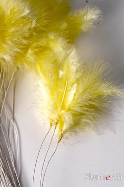 Panicule 3 plumes - hauteur 36 cm - jaune